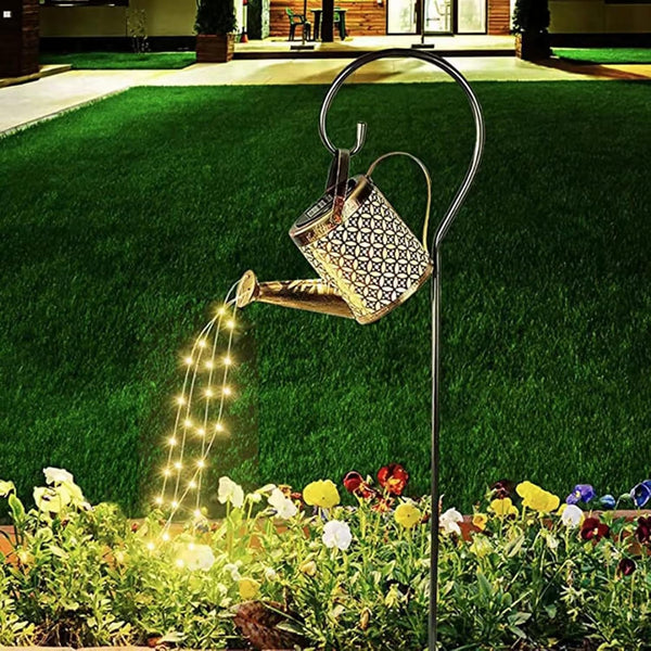 Watering Can with Lights, Solar Lights for Outdoor Garden Art Decor, Metal Waterproof for Pathway Patio