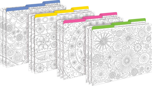 Barker Creek File Folder and Library Pocket Set, Color Me! in My Garden, 12 File Folders and 30 Library Pockets