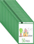 Nezyo 50 Pieces Clear Dry Erase Pockets Reusable Plastic Sleeves Order Folders Teacher Supplies for Classroom (Green)