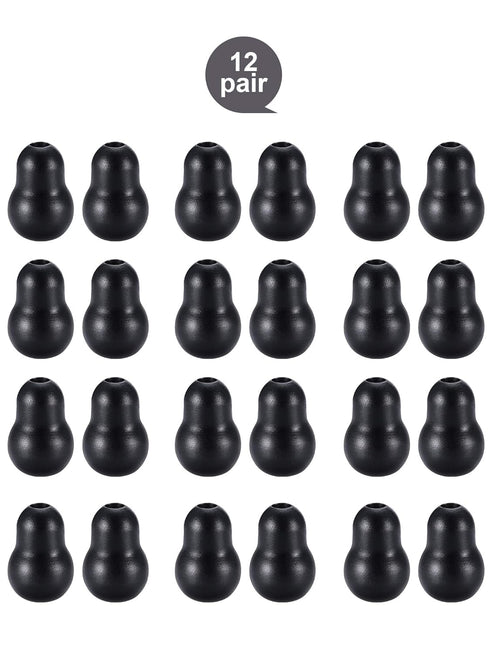 Maitys 24 Pieces Universal Soft Silicone Stethoscope Ear Tips Earpieces Earbuds (Black)