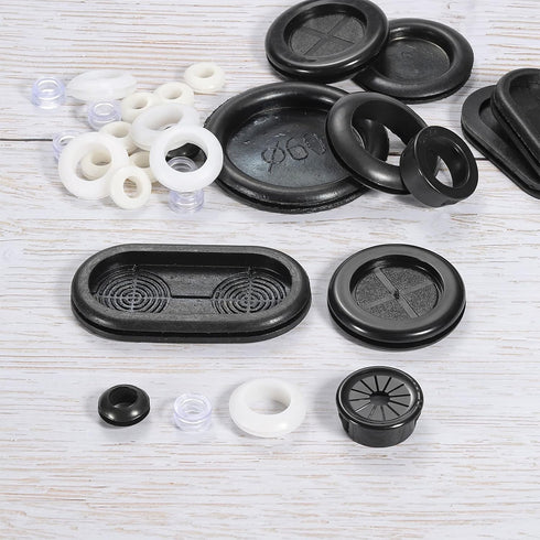 Rubber Grommets, Flexible Wire Hole Plug, 20 Pcs, 6 mm Mount Dia, Black