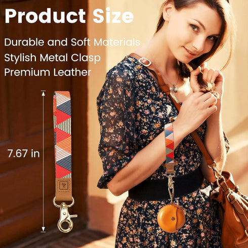 MNGARISTA Keychain Wristlet Key Chains for Women, Cute Keychain Wallet, Phone Wrist Strap for Car Keys