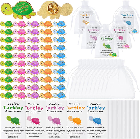 Juexica 50 Sets Employee Appreciation Gifts Bulk Positive Turtle Pins You're Awesome