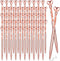 Jetec 50 Pcs Heart Shaped Ballpoint Pens, Bulk Valentine's Day Gifts, Black Ink, Rose Gold Diamond Crystal