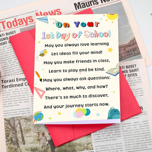 Frvyherz 1st 1st 2nd 3rd First Day of School Card for Kids, First Day of Schools Gifts for Daughter Son, Inspirational