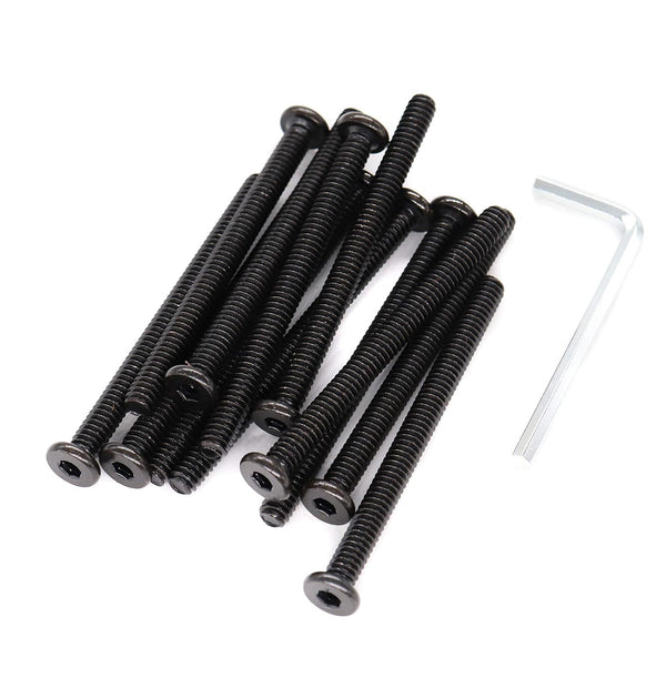 binifiMux 12pcs Black 1/4-20 x 1 1-1/4" 1-1/2" 2" 2-1/2" 3" 3-1/2" Hex