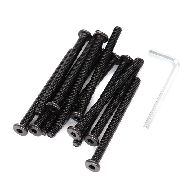 binifiMux 12pcs Black Hex Socket Cap Screws Bolts - 1/4-20 x 1" 1-1/4" 1-1/2" 2" 2-1/2" 3" 3-1/2" for Furniture