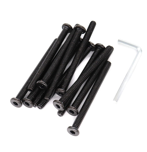 binifiMux 12pcs Black 1/4-20 x 1 1-1/4" 1-1/2" 2" 2-1/2" 3" 3-1/2" Hex