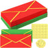 Outus Christmas Envelopes 100 Pack #10 Business Envelopes with Gold Border, Self Adhesive Mailing Envelopes (Red, Green)