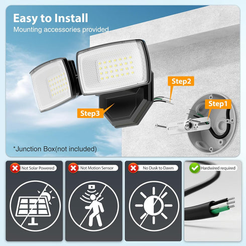 3200LM 32W 6500K IP66 2 Onforu Flood Lights Outdoor, LED Security Light Switch Controlled, Waterproof Outdoor Lights