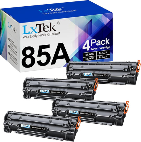 LxTek Compatible Toner Cartridge for HP 85A - CE285A, Compatible with Laserjet Pro P1102W, 4-Pack Black