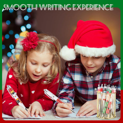 Cholemy 200 Pcs Christmas Pens Bulk, Xmas Novelty Ballpoint Pens with Black Ink for School Office Home