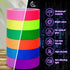Whaline 6 Colors Neon Gaffer Cloth Tape - Fluorescent UV Blacklight Tape for UV Party (0.6 inch x 16.5 feet)