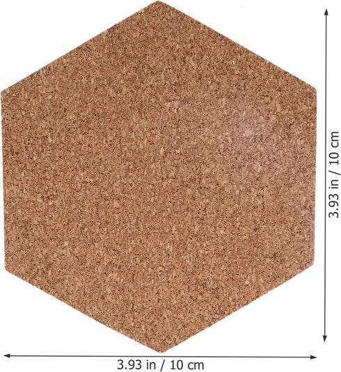 Ceramic Coasters 10pcs Hexagon Cork Boards Tiles Decorative Self-Adhesive Bulletin Board Wall Pin Board Memo Board with Push Pin for Home Office Classroom Wall Decoration by NUOBESTY