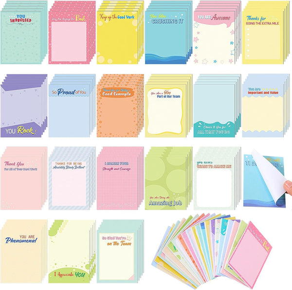 Qilery 100 Pcs Empowering Sticky Note Pads, 3 x 4 Inch, Motivational Fun Notepads, Gifts for Office