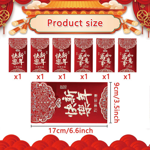 Envelopes,6Pcs 2026 Packets Chinese New Year Red Reds Envelope Snake Lunar New Year Envelopes Chinese Money Red Hong