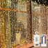 echosari 300 LED Curtain Lights Battery Operated, 9.8ft9.8ft Hanging Light with Remote