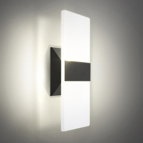 ASD 12 Inch Indoor LED Wall Sconce - 12W 2700K-5000K Dimmable Black