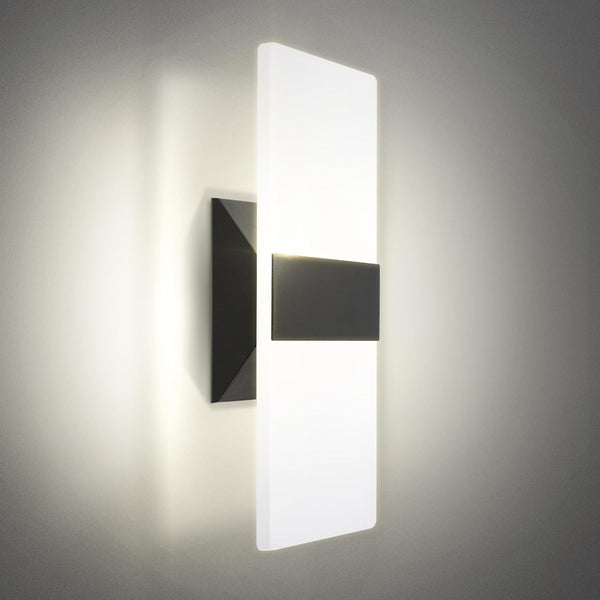ASD 12 Inch Indoor LED Wall Sconce - 12W 2700K-5000K Dimmable Black