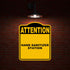 8.5 10 inches HAND SANITIZER STATION Attention Yellow Black Aluminum Composite Sign x