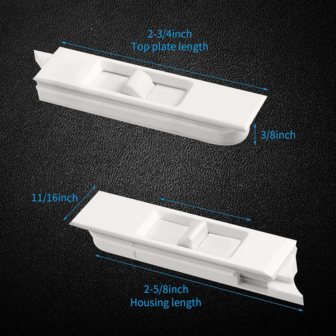 Tilt Latch Pairs White Plastic Construction Snap-In Latch Pairs Spring Loaded Sliding Window Tilt Latch for Home Window Accessories (4)