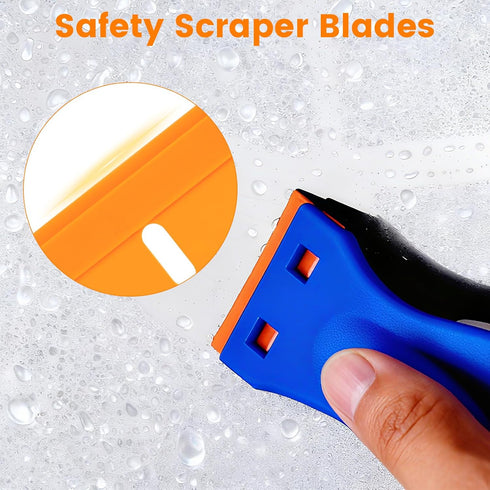 Aleric 200Pieces Plastic Razor Blades, Double Edged Plastic Blade for Scraper, Safety Razor Blades for Removing Labels