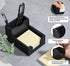Black Sticky Note Holder, Silicone Memo Holder with Pen or Card Slots, Fits 3x3 Inches Sticky Notes, Dispenser