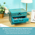 Turquoise 3-Tier Drawer Unit, European Country Style Desk Organizer Box, Wooden Teal Stackable Drawers