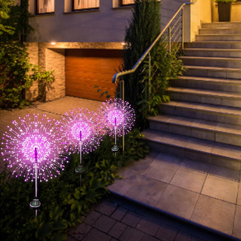 JJGoo Solar Garden Lights, 2 Pack 120 LEDs Solar Firework Lights for Outdoor Decor