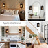 E26 Farmhouse Wall Light Fixtures,Modern Industrial Wall Sconces Lighting Indoor with Base Faux-Wood Color Matte Black