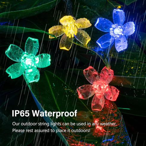 GTTYD 2PACK 50 oopswow Solar Flower String Lights, LED Cherry Blossom Lights Outdoor Waterproof, Solar Fairy Lights