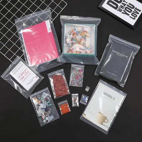 200 PCS 2" x 3" Thick 4 Mil Small Clear Zip Poly Lock Plastic Bags, Heavy-Duty Reclosable Zip Bags for Jewelry