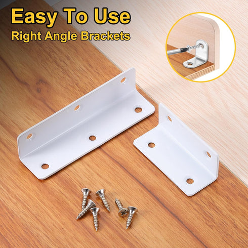 4Pcs 0.98"x0.98"x3.94" (25x25x100mm, uxcell L-Shaped Brackets Corner Brace, Corner Bracket Shelf Bracket Right Angle