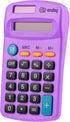 Basic Small Solar and Battery Operated Calculator, Purple, Large Display, Four Function, Handheld for School, Kids