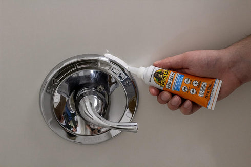 Gorilla Waterproof Caulk & Seal, 100% Silicone Sealant, White, 2.8oz Squeeze Tube (Pack of 2)