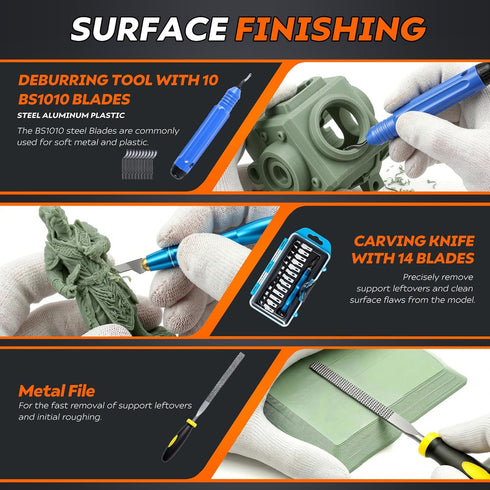 45 3D 3D Set, 3D YEETIN Pieces Printer Tools Kit, Printing Accessory Includes Deburring Tool, Digital Caliper, Art