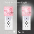 Oeaskly 0.5W Cherry Blossoms Night Light,Spring Flower Night Lights Plug into Wall with Dusk to Dawn Light Sensors Dim