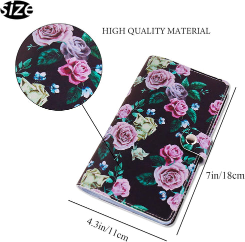 lizimandu Business Card Holder Book, PU Leather Organization Binder for Men & Women, Up to 96 Cards Capacity