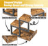 Gannyfer Wood Desktop Shelf, Freestanding Small Bookshelf Desk Hutch, 3 Tier Storage Display Rack for Books, Plants,