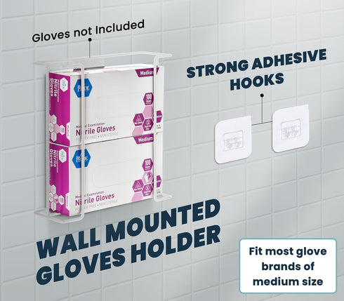 2 Alpine Glove Holder for Wall Mount - Latex Glove Holder Wire Glove Dispenser for Wall Disposable Glove Box & Tissue