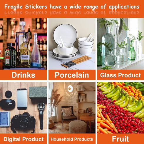 500 Fragile Stickers, 1 Roll 2" x 3" Fragile - Handle with Care - Thank You Shipping Labels Stickers (500 Labels/Roll)