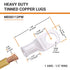 SELTERM 10pcs 1 AWG-1/2" Stud Tinned Copper Wire Lugs, Heavy Duty Battery Cable Ends,1 Gauge Ring Terminals, UL Battery Lugs Marine Grade Copper Eyelets Electrical Battery Terminal Connectors