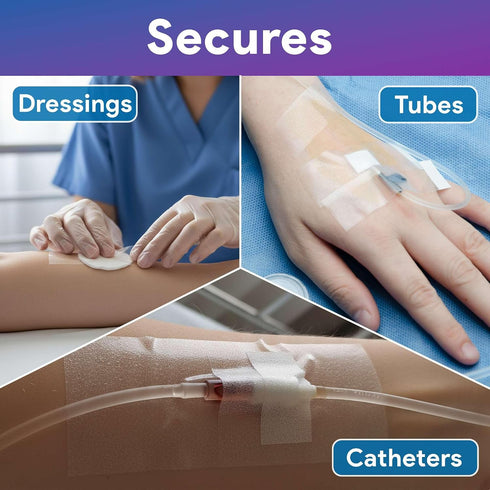 2 Pack 2" x5y Silicone Medical Tape for Sensitive Skin, - of Clear Medical Grade Tape for Dressings, Rubes, Catheters