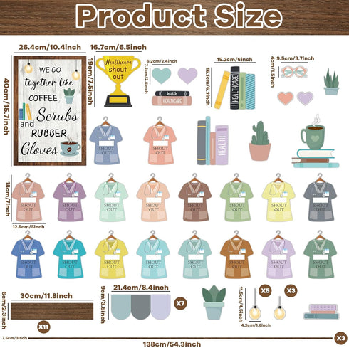 Healthy Bulletin Board Set for Healthcare Workers, DIY Crafts Health Shout Out Cutouts for Nursing School Classroom