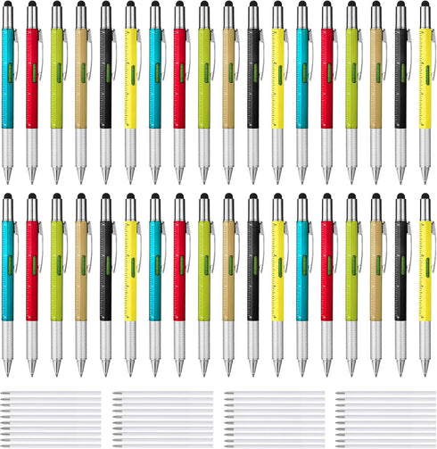 IANFAN 36 Pcs 6 in 1 Multitool Tech Tool Pen with Ruler, Level
