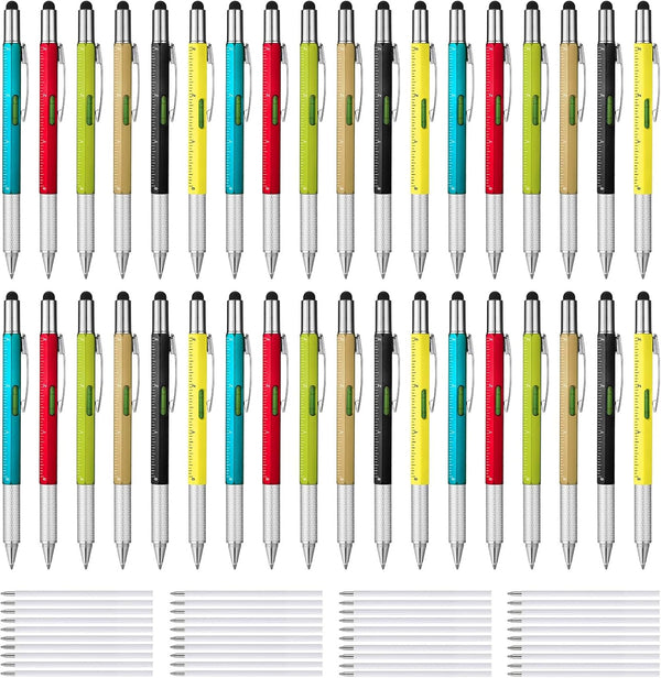 IANFAN 36 Pcs 6 in 1 Multitool Tech Tool Pen with Ruler, Level