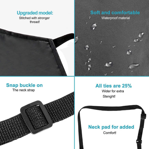 2 Pack Waterproof Rubber Vinyl Apron 40" Chef Aprons for Men, Heavy Duty Adjustable Bib Apron