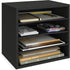 Ballucci 4-Tier Paper Organizer for Desk, Stackable Paper Storage Shelves, Letter Tray Sorter for Office, Black