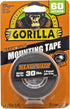 Gorilla Heavy Duty Double Sided Mounting Tape; Weatherproof; Black; 1" x 60" (Pack of 1)