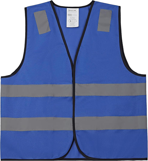 10 Pack 2 Blue Safety Vests - Reflective High Visibility Construction ANSI Class Work Vests for Men,Woman,Hi Vis Mesh